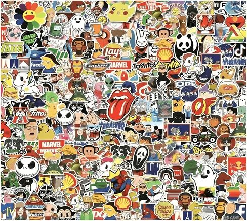 Amazing Stickers | 100pcs Random Stickers Pack | Adults Teens Kids | Waterproof Vinyl Stickers Decals | Water Bottles, Skateboards, Helmets, Laptops, Bicycle in Saudi Arabia
