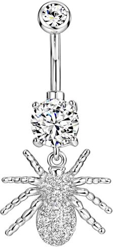 14 Gauge 316L Surgical Steel Belly Button Ring Blue Opal Sun Belly Ring Flower Piercing Jewelry Barbells Clear Cubic Zirconia Navel Rings Silver Screw Bar 10 mm Screw on Piercing Stud Ball End 14G in Saudi Arabia