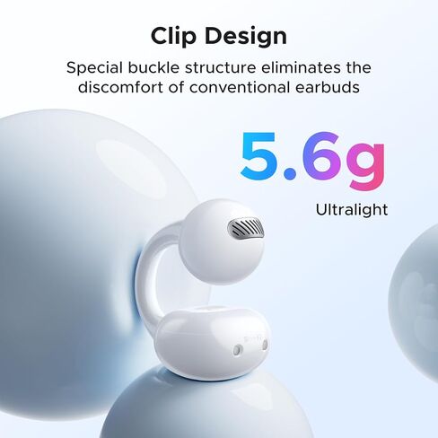 سماعات أذن UGREEN S6 Magic Clip-Type، سماعات أذن مفتوحة الأذن، مع شاشة LCD ذكية، نوع مفتوح الأذن، مشغلات بلوتوث 5.4 0.5 بوصة (12 مم)، تشغيل إجمالي 30 ساعة، إلغاء ضوضاء DNN in Kuwait