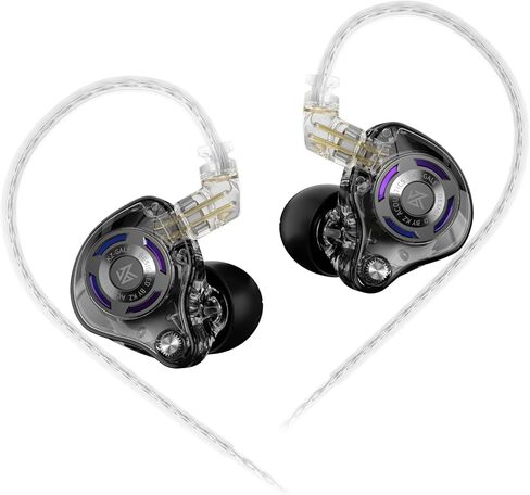 سماعات أذن KZ Gale للألعاب مع ميكروفون، سماعات أذن HiFi Deep Bass مريحة للألعاب، سماعات داخل الأذن سماعات سلكية بدون ميكروفون IEM لأجهزة PS (مع ميكروفون، أسود) in Kuwait