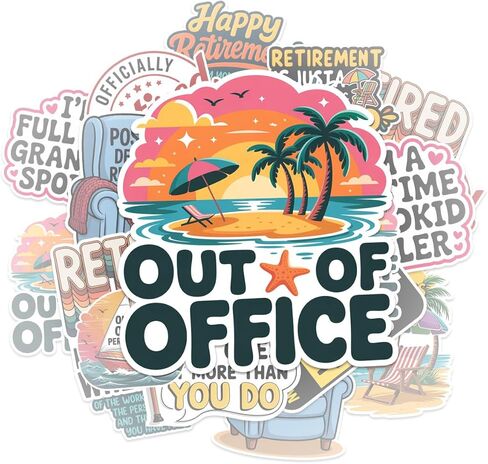 12pcs Retirement Stickers Pack, Funny Retired Quotes, Out of Office Humor, Grandkid Spoiler & Relaxing Lifestyle Decals for Men and Women, Stickers Die-Cut Waterproof (Normal, 3 Inch FBA) in Saudi Arabia