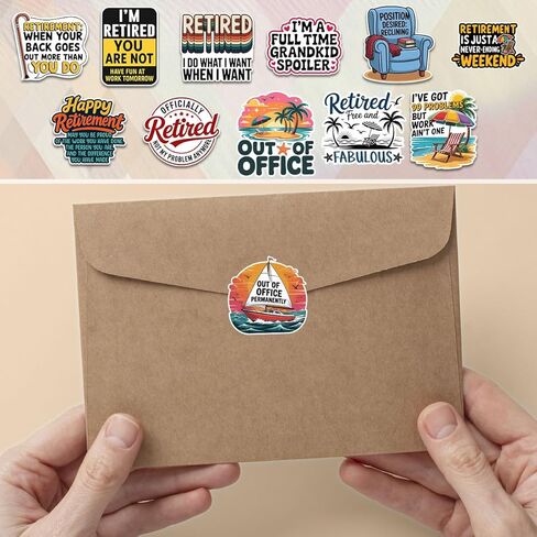12pcs Retirement Stickers Pack, Funny Retired Quotes, Out of Office Humor, Grandkid Spoiler & Relaxing Lifestyle Decals for Men and Women, Stickers Die-Cut Waterproof (Normal, 3 Inch FBA) in Saudi Arabia
