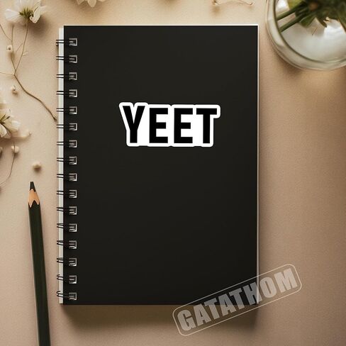 (3Pcs) YEET Meme Stickers Funny Saying Quote Vinyl Sticker for Teens Student Friend, Humorous Waterproof Decals for Laptop, Water Bottle, Phone Case, Helmet, Scrapbook, 3" x 1.3'' in Saudi Arabia