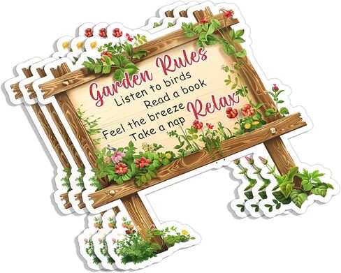 (3Pcs) Garden Rules Listen to Birds Read A Book Feel The Breeze Take A Nap Relax Sticker Funny Sayings Gardening Lover Inspirational Vinyl Decal for Laptop Water Bottles Books Phone - Size 3x3 in Saudi Arabia