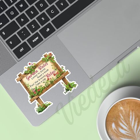 (3Pcs) Garden Rules Listen to Birds Read A Book Feel The Breeze Take A Nap Relax Sticker Funny Sayings Gardening Lover Inspirational Vinyl Decal for Laptop Water Bottles Books Phone - Size 3x3 in Saudi Arabia