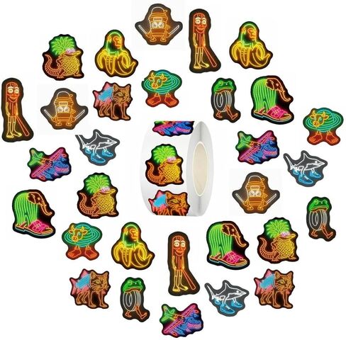 500pcs Italian Brainrot Roll Stickers for Kids, Tralalero Tralala or Tung Tung Tung Sahur Sticker of Waterproof Vinyl for Laptop Water Bottle Phone Case, Home Activity or Class Prizes Party Favors in Saudi Arabia