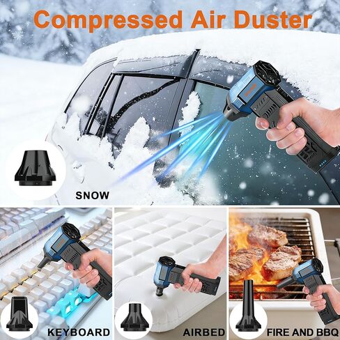 Air Duster -250000RPM Electeic Air Duster, Replaceable Batteries 2pcs,Long Life Cordless mini Blower, 3-Gear Adjustable- Cordless air Duster for Keyboard,PCs,Outdoors,Leaves,Car Cleaning ﻿ in Kuwait