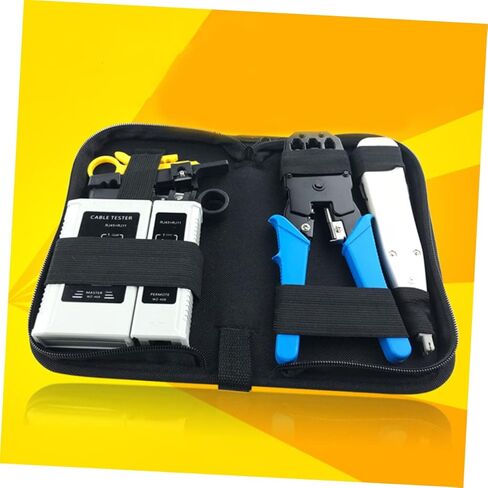TEHAUX Professional Network Tool Repair Kit Durable Ethernet Crimping Tools for Computer Maintenance Portable with Cable Tester Pliers and Connectors in Saudi Arabia