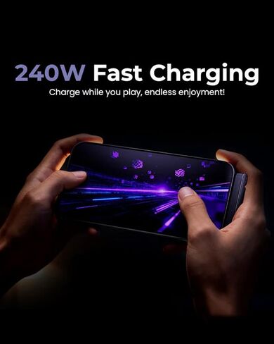 كابل بيانات حامل 240 واط، حامل غير مرئي، شاحن مسطح 2 في 1، حافظة شحن USB-C، شحن جانبي، حامل جانبي، أفقي، قابل للطي، سريع 90 درجة، كابلات مضفرة متعددة (240 واط/C-C) in Kuwait