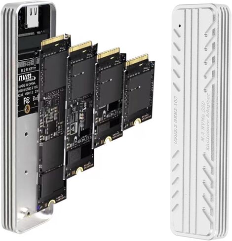 حافظة SSD من سبائك الألومنيوم USB C Pcie محول حافظة Nvme SSD خارجية متوافقة مع وحدة تخزين USB 3.2 المحمولة عالية السرعة in Saudi Arabia
