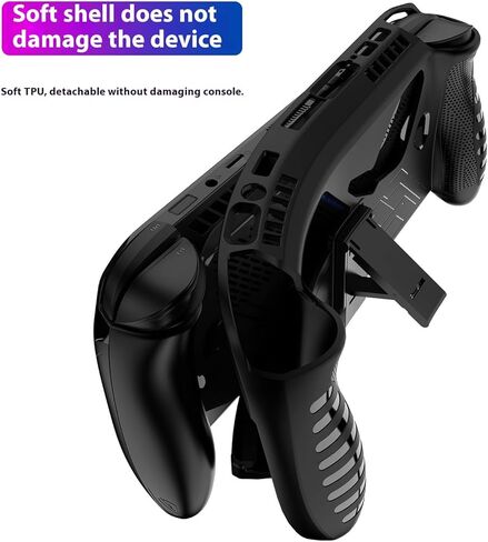 حافظة لجهاز ROG Xbox Ally/ROG Xbox Ally X، غطاء واقٍ مع وظيفة الوقوف، تصميم مريح من مادة TPU عالية المتانة وقبضة معززة وزوايا معززة سهلة الاستخدام (أسود) in Kuwait