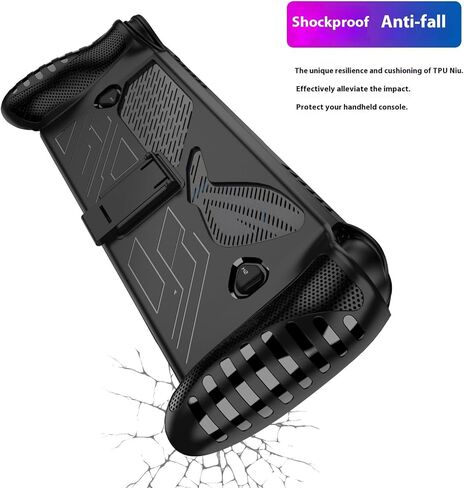 حافظة لجهاز ROG Xbox Ally/ROG Xbox Ally X، غطاء واقٍ مع وظيفة الوقوف، تصميم مريح من مادة TPU عالية المتانة وقبضة معززة وزوايا معززة سهلة الاستخدام (أسود) in Kuwait
