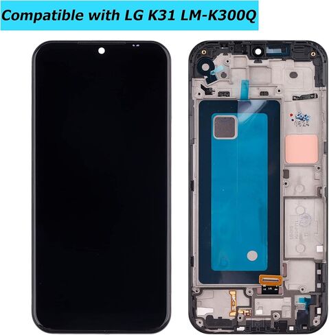 LCD متوافق مع LG K31 LM-K300Q LMK300 5.7 بوصة شاشة LCD تعمل باللمس إطار أسود مع أدوات in Kuwait
