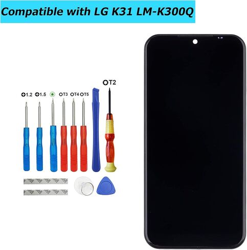 LCD متوافق مع LG K31 LM-K300Q LMK300 5.7 بوصة شاشة LCD تعمل باللمس إطار أسود مع أدوات in Kuwait