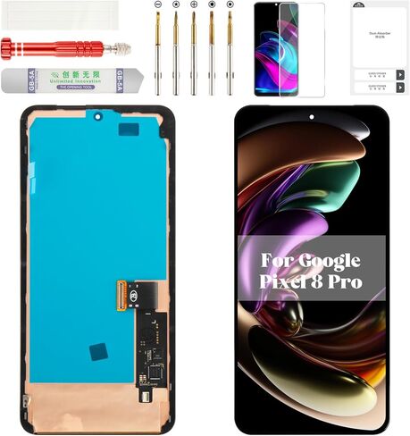 استبدال شاشة OLED لهاتف Google Pixel 8 Pro LCD لإصلاح شاشة Pixel 8 Pro لمجموعات تجميع اللمس الخاصة بمحول الأرقام Pixel 8 Pro مع إطار G1MNW GC3VE أسود in Kuwait