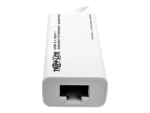 Tripp Lite U436-06N-GBW USB-C Gigabit Ethernet Adapter RJ45, Thunderbolt 3, Plug & Play for Mac Windows Chromebook, White, Cloud Care Pre-Configured Bundle Eligible (1 Pack) in Saudi Arabia