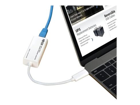Tripp Lite U436-06N-GBW USB-C Gigabit Ethernet Adapter RJ45, Thunderbolt 3, Plug & Play for Mac Windows Chromebook, White, Cloud Care Pre-Configured Bundle Eligible (1 Pack) in Saudi Arabia