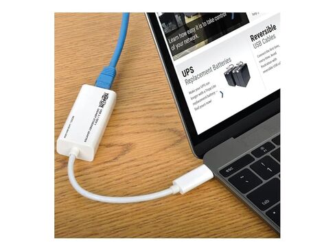 Tripp Lite U436-06N-GBW USB-C Gigabit Ethernet Adapter RJ45, Thunderbolt 3, Plug & Play for Mac Windows Chromebook, White, Cloud Care Pre-Configured Bundle Eligible (1 Pack) in Saudi Arabia
