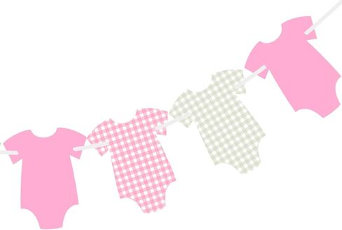 ALISSAR Pre-Strung Green Gingham Bodysuit Baby Shower Banner-9 Double-Sided Onesie Cards-Sage Green Baby Shower Bunting, Baby Boy Girl Party Decoration in Saudi Arabia