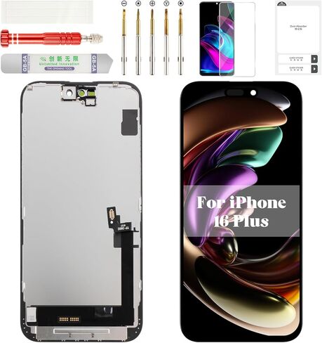 TFT for iPhone 16 Plus LCD Screen for iPhone 16 Plus Display Touch Assembly for iPhone 16 Plus Screen Replacement Digitizer A3290 A3082 A3289 A3291 Black in Saudi Arabia
