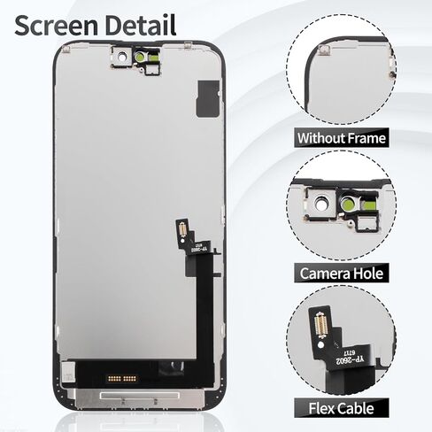 TFT for iPhone 16 Plus LCD Screen for iPhone 16 Plus Display Touch Assembly for iPhone 16 Plus Screen Replacement Digitizer A3290 A3082 A3289 A3291 Black in Saudi Arabia