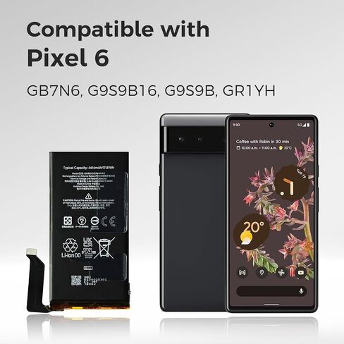 بطارية GMSB3 جديدة متوافقة مع Google Pixel 6 (ليست لـ 6 Pro)، مع مجموعة أدوات التعليمات والأدوات اليدوية in Kuwait