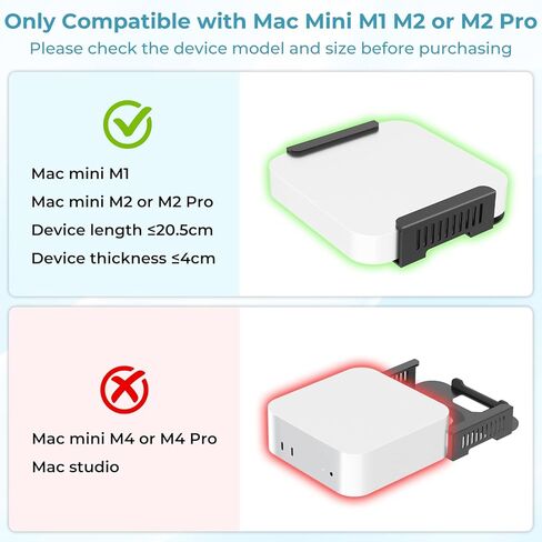 Wall Mount for Mac Mini M1 M2 with Mouse Pad Under Desk Mount for Mac Mini M1 M2 with Anti-Scratch Pad VESA Monitor Mount Compatible with Mac Mini Accessories Mounting Bracket with Screws & Cable Tie in Saudi Arabia