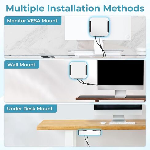 Wall Mount for Mac Mini M1 M2 with Mouse Pad Under Desk Mount for Mac Mini M1 M2 with Anti-Scratch Pad VESA Monitor Mount Compatible with Mac Mini Accessories Mounting Bracket with Screws & Cable Tie in Saudi Arabia