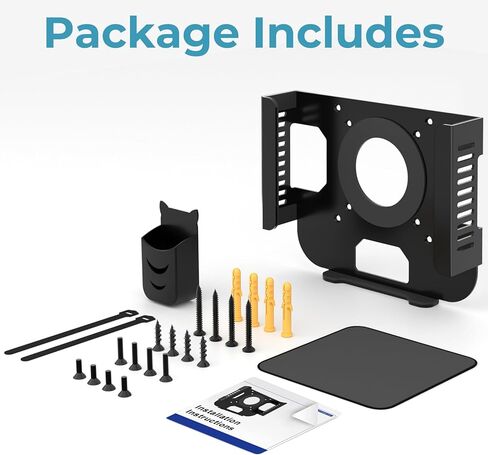Wall Mount for Mac Mini M1 M2 with Mouse Pad Under Desk Mount for Mac Mini M1 M2 with Anti-Scratch Pad VESA Monitor Mount Compatible with Mac Mini Accessories Mounting Bracket with Screws & Cable Tie in Saudi Arabia
