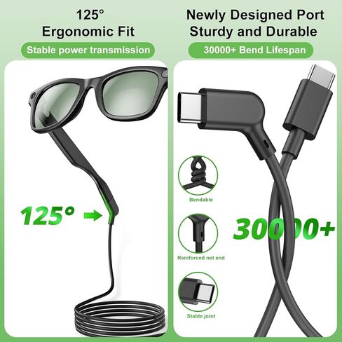 نظارات AR الذكية USB C لشحن البيانات وكابل إمداد الطاقة، 1.2M / 3.9FT 20Gbps USB 3.2 Gen2 - متوافق مع XREAL Air/One، VITURE Pro XR، RayNeo Air، Rokid Max/Joy in Kuwait