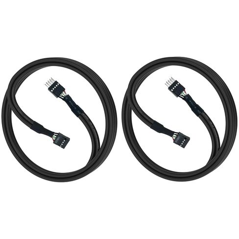 كابل تمديد رأس USB SDTC Tech، 20.3 بوصة USB 2.0 9-Pin ذكر إلى أنثى كابل رأس اللوحة الأم الداخلي لمنافذ USB وبطاقات التوسعة ومنافذ اللوحة الأم، قطعتان in Saudi Arabia