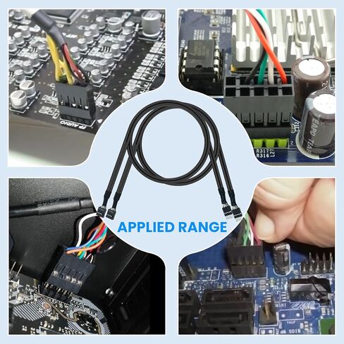 كابل تمديد رأس USB SDTC Tech، 20.3 بوصة USB 2.0 9-Pin ذكر إلى أنثى كابل رأس اللوحة الأم الداخلي لمنافذ USB وبطاقات التوسعة ومنافذ اللوحة الأم، قطعتان in Saudi Arabia