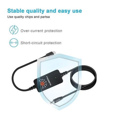 كابل USB-C عالمي إلى 3 فولت 4.5 فولت 5 فولت 6 فولت 7.5 فولت 9 فولت 12 فولت كابل تيار مستمر متعدد الجهد، كابل تشغيل PD مع وحدة تنحي DC-DC، 8 أطراف موصل، للأجهزة اللوحية، وإضاءة LED، والمصابيح، وأجهزة التوجيه in Kuwait