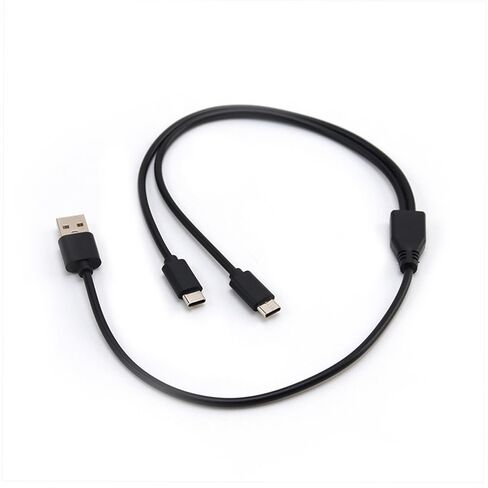 كابل مقسم USB-C بطول 3.3 قدم 2 في 1 - سلك شحن USB A إلى النوع C (أبيض) in Kuwait