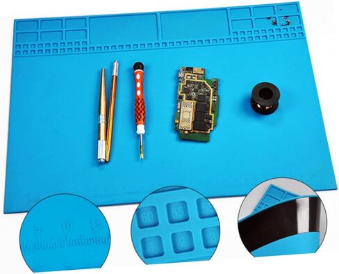 Magnetic Silicone Cell Phone Repair Mat for Digital Equipment Maintenance Large Heat Resistant Workbench in Sky-Blue for Electronics Repair in Saudi Arabia