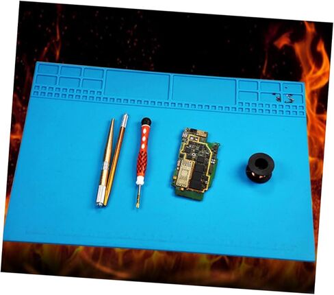 Magnetic Silicone Cell Phone Repair Mat for Digital Equipment Maintenance Large Heat Resistant Workbench in Sky-Blue for Electronics Repair in Saudi Arabia
