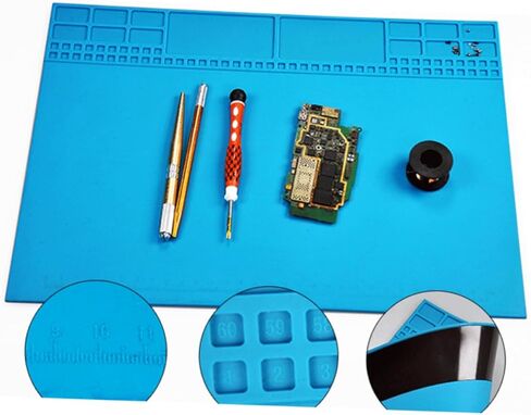 TEHAUX Magnetic Silicone Cellphone Repair Mat Large Heat Resistant Workbench for Mobile Phone Computer Maintenance for Electronics Repair with Scratch in Saudi Arabia