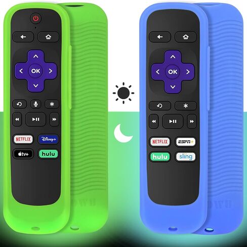 2pcs Remote Case Compatible with Roku Smart TV Steaming Stick Remote/Roku Voice Remote/Roku Premiere/Roku 2/3/4 Remote with Wrist Strap (Red,Blue) in Saudi Arabia