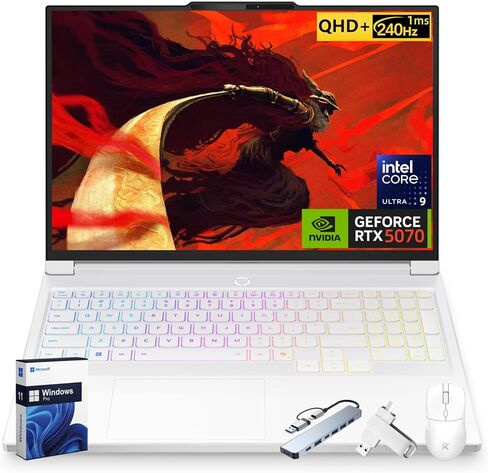 كمبيوتر محمول للألعاب Lenovo Legion 7i، NVIDIA RTX 5070، شاشة 16 بوصة 2.5K QHD+ 240 هرتز 1 مللي ثانية OLED، Intel Core Ultra 9 275HX، 32 جيجابايت DDR5 5600MT/s، 2 تيرابايت SSD، لوحة مفاتيح RGB، WiFi 7، Windows 11 Pro، أبيض جليدي in Kuwait