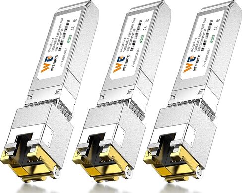 10GBase-T SFP+ to RJ-45 Transceiver 3 Pack, 10Gbe SFP+ Copper Ethernet CAT6a/CAT 7 Module, up to 30m, Compatible with Cisco SFP-10G-T-S, Fortinet, TP-Link in Saudi Arabia