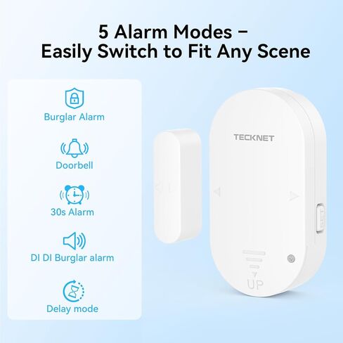 TECKNET Door Alarms for Kids Safety, Door Alarms When Opened, Two-Way Door and Window Alarm Door Alarm for Home Security, 2-in-1 Alarm & Chime, 3-Level Volume Control, Door Sensor Alarm (3 Pack) in Kuwait