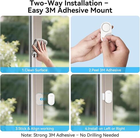 TECKNET Door Alarms for Kids Safety, Door Alarms When Opened, Two-Way Door and Window Alarm Door Alarm for Home Security, 2-in-1 Alarm & Chime, 3-Level Volume Control, Door Sensor Alarm (3 Pack) in Kuwait