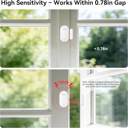 TECKNET Door Alarms for Kids Safety, Door Alarms When Opened, Two-Way Door and Window Alarm Door Alarm for Home Security, 2-in-1 Alarm & Chime, 3-Level Volume Control, Door Sensor Alarm (3 Pack) in Kuwait