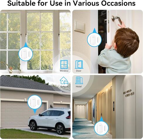 TECKNET Door Alarms for Kids Safety, Door Alarms When Opened, Two-Way Door and Window Alarm Door Alarm for Home Security, 2-in-1 Alarm & Chime, 3-Level Volume Control, Door Sensor Alarm (3 Pack) in Kuwait