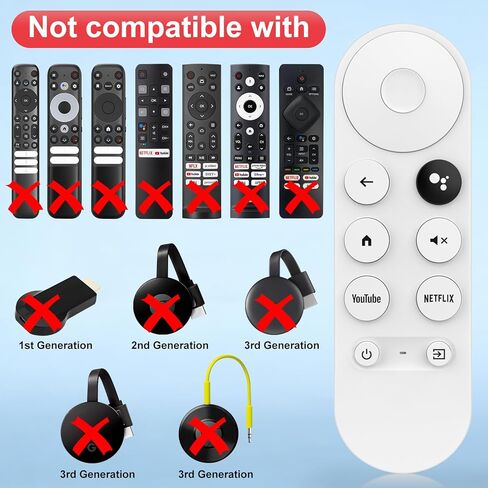 بديل صوتي عن بعد لجهاز Google Chromecast Remote، لجهاز Chromecast مع Google TV Remote HD/4K وGoogle TV Streamer 4K، موديلات G9N9N، GA01409-US in Kuwait