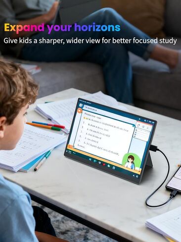 Portable Monitor with Stand 10.5" Ultra Slim Mini 16:10 FHD, 178° Wide View,1500:1,100% sRGB Eye-Care, USB-C & HDMI Secondary Monitor for Raspberry Pi/Switch/PS4/PS5/Phone in Saudi Arabia