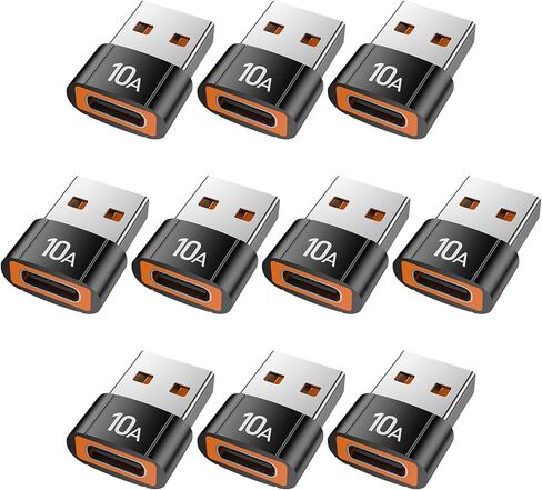 USB to USB C Adapter(10 Pack), Type C Female to USBA Male Block Converter for MacBook, Notebook, Tablet, Smartphone, Airpods, Galaxy S23 S24 A34, iPad 10 Air 4 5. in Kuwait