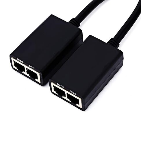 JTLB 30M Over RJ45 CAT5e CAT6 LAN Ethernet Balun مكرر مكرر يصل إلى 1080P، كابلات شبكة الإشارة متضمنة، يدعم ثلاثي الأبعاد in Kuwait
