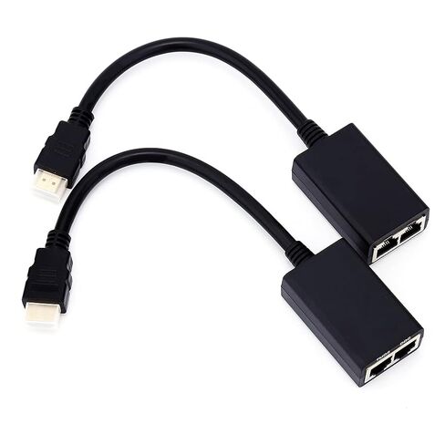 JTLB 30M Over RJ45 CAT5e CAT6 LAN Ethernet Balun مكرر مكرر يصل إلى 1080P، كابلات شبكة الإشارة متضمنة، يدعم ثلاثي الأبعاد in Kuwait