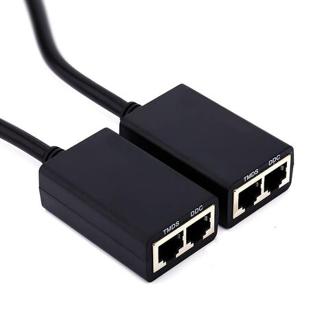 JTLB 30M Over RJ45 CAT5e CAT6 LAN Ethernet Balun مكرر مكرر يصل إلى 1080P، كابلات شبكة الإشارة متضمنة، يدعم ثلاثي الأبعاد in Kuwait